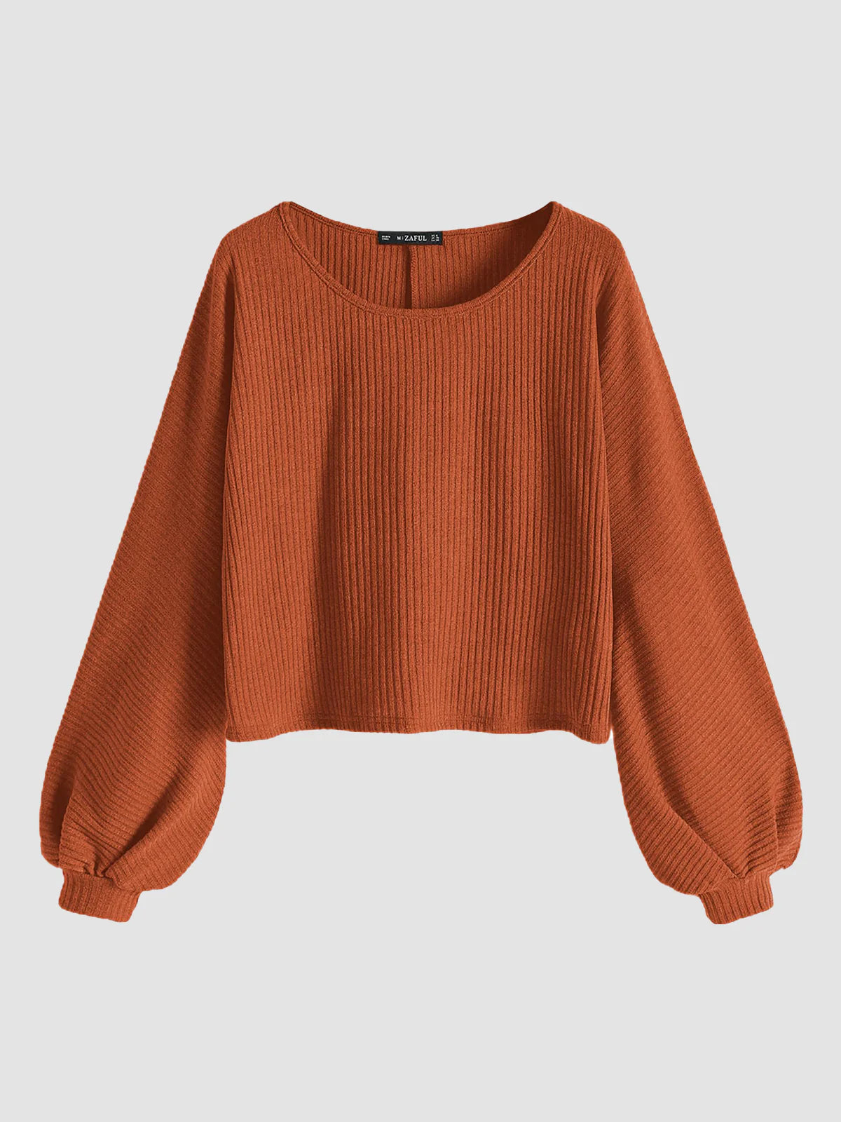 2026 Ribbed knit crew neck sweater