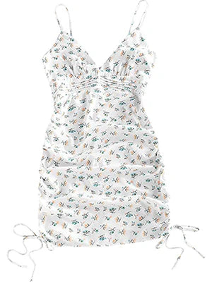 2026 Ruffled Pleated Floral Dress
