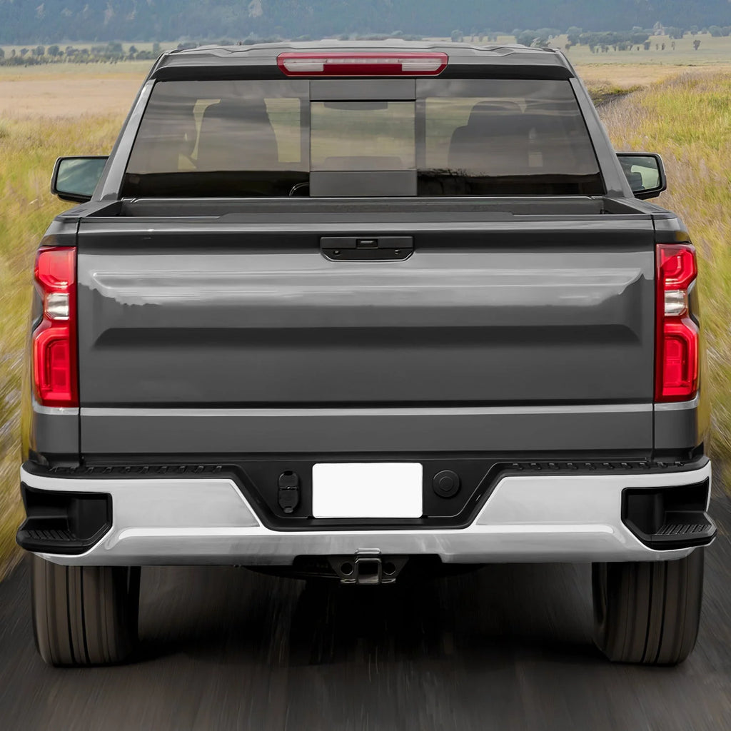Rear Bumper w/o Exhaust Cutouts & Parking Sensor Holes  19-23 Chevy/GMC Silverado Sierra 1500
