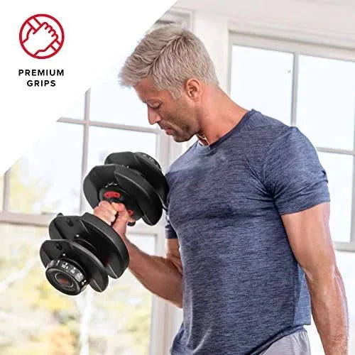 2026 Bowflex SelectTech 552 Adjustable Dumbbells (pair), 2.3–23.8 kg, space-saving home fitness equipment