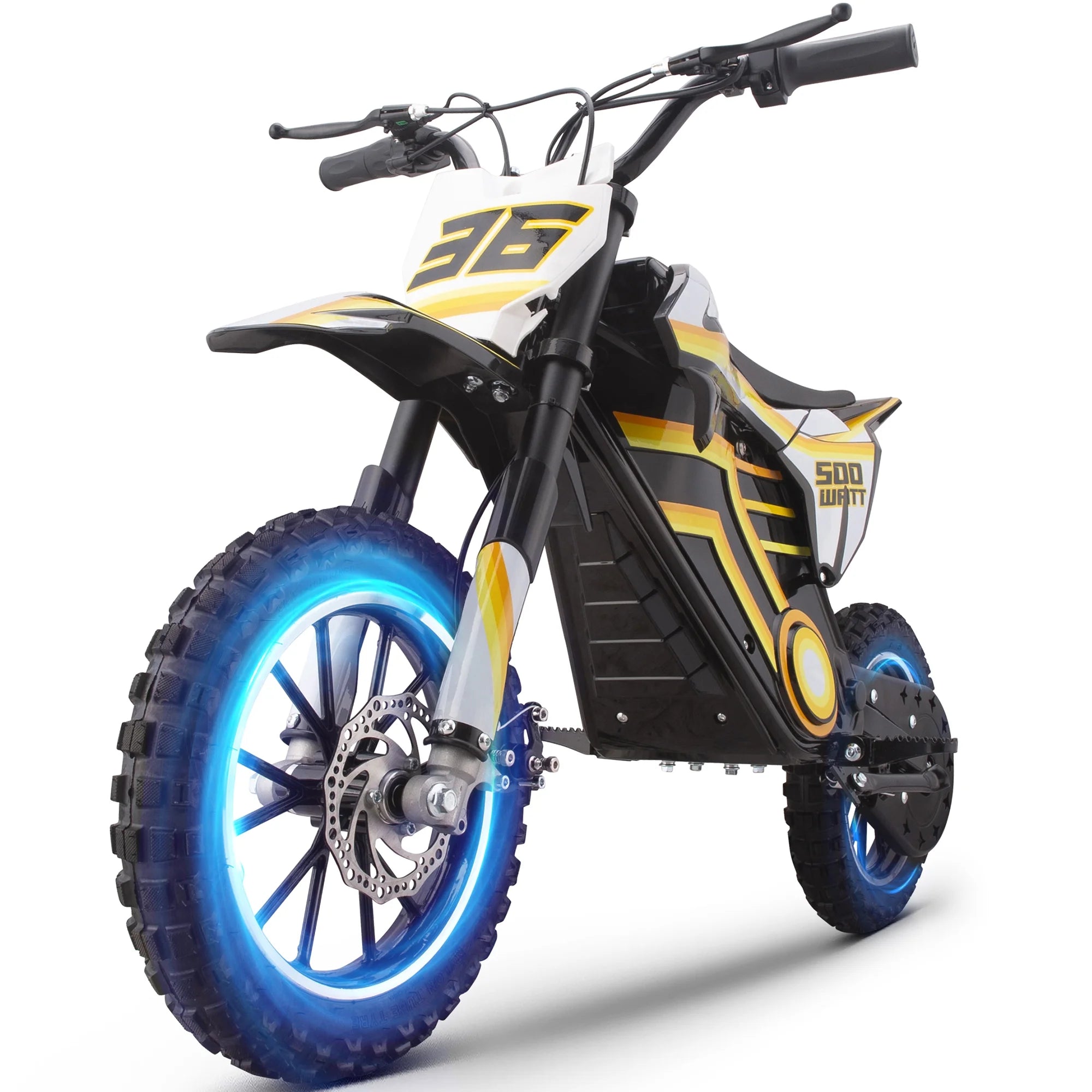2026 QEASET electric dirt bike, 500W kids dirt bike for Boys Girls Age 8-14, Blue