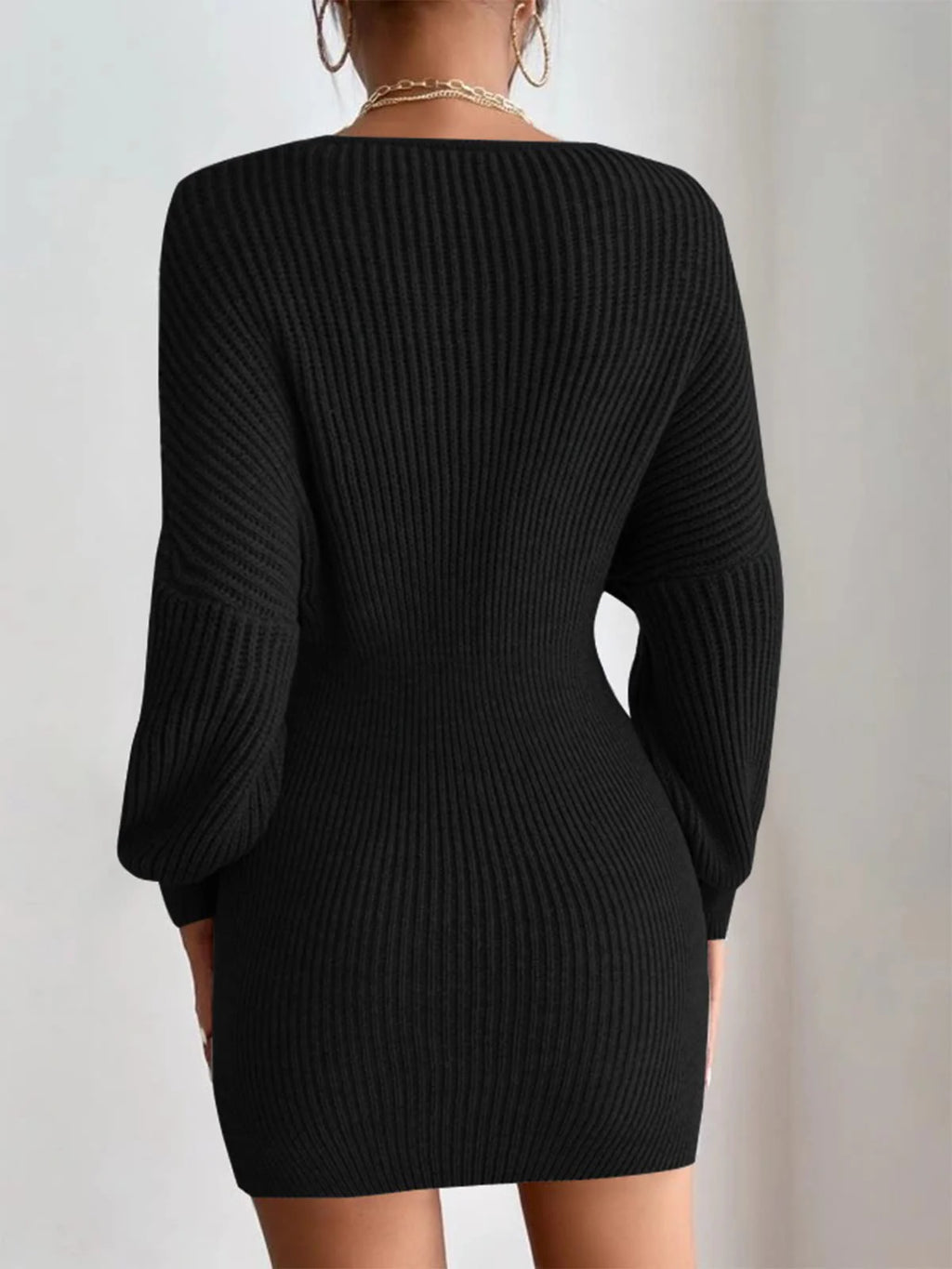2026 Pleated Casual Batwing Sleeve Dress