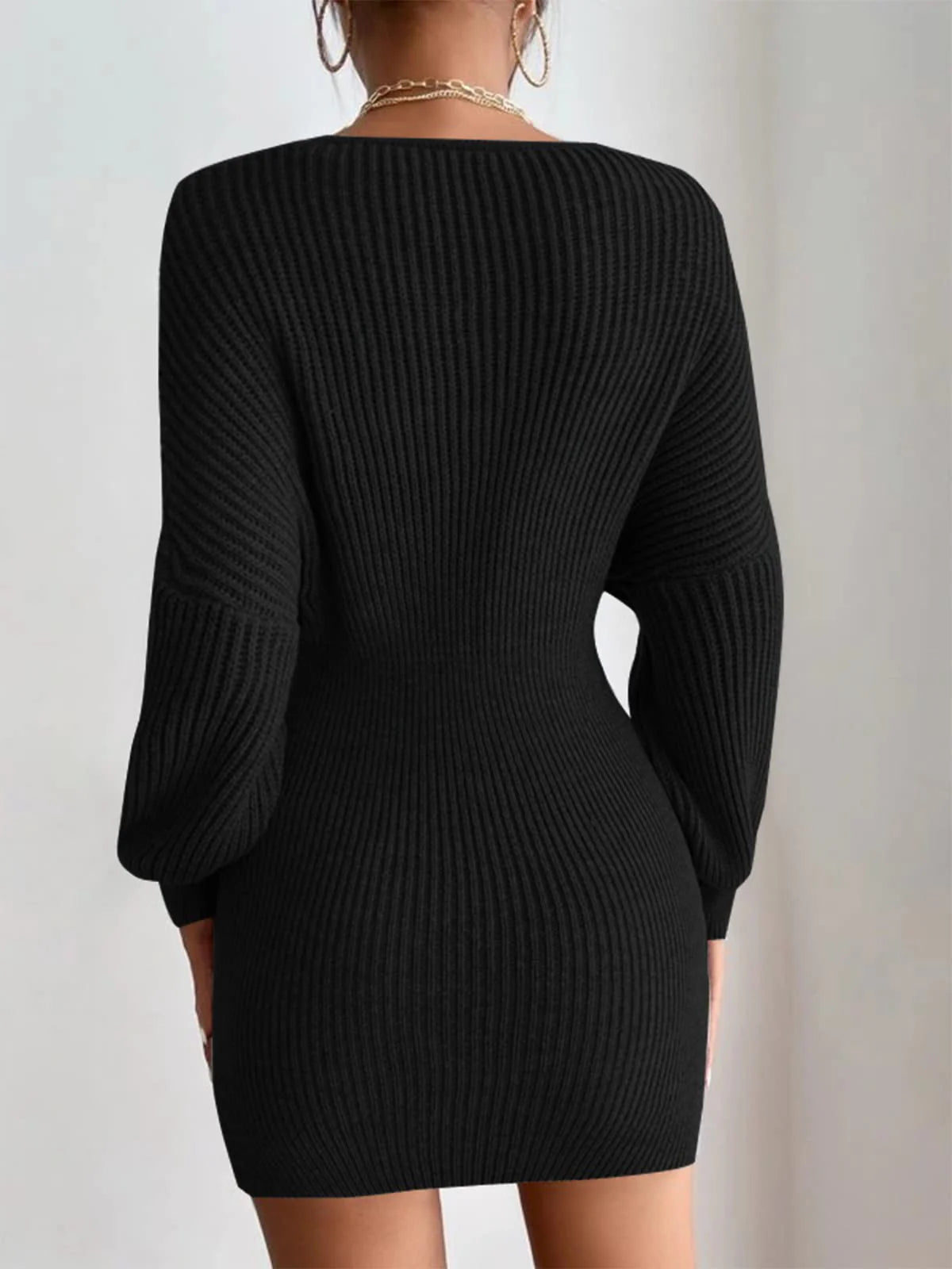 2026 Pleated Casual Batwing Sleeve Dress