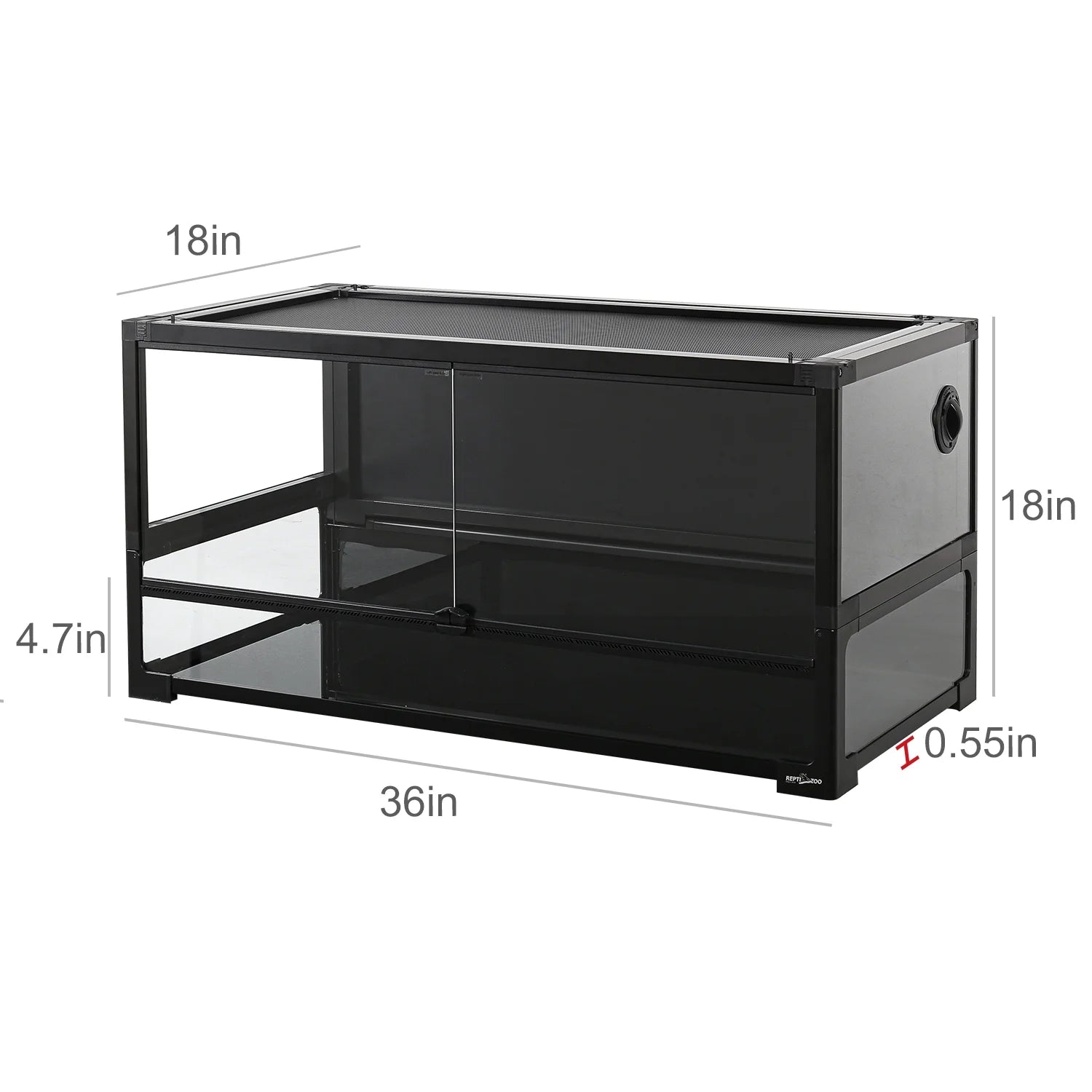 2026 REPTI ZOO 40 Gallon Tempered Glass Reptile Large Terrarium Tank Reptile Terrarium 36"x18"x18", Easy Folding