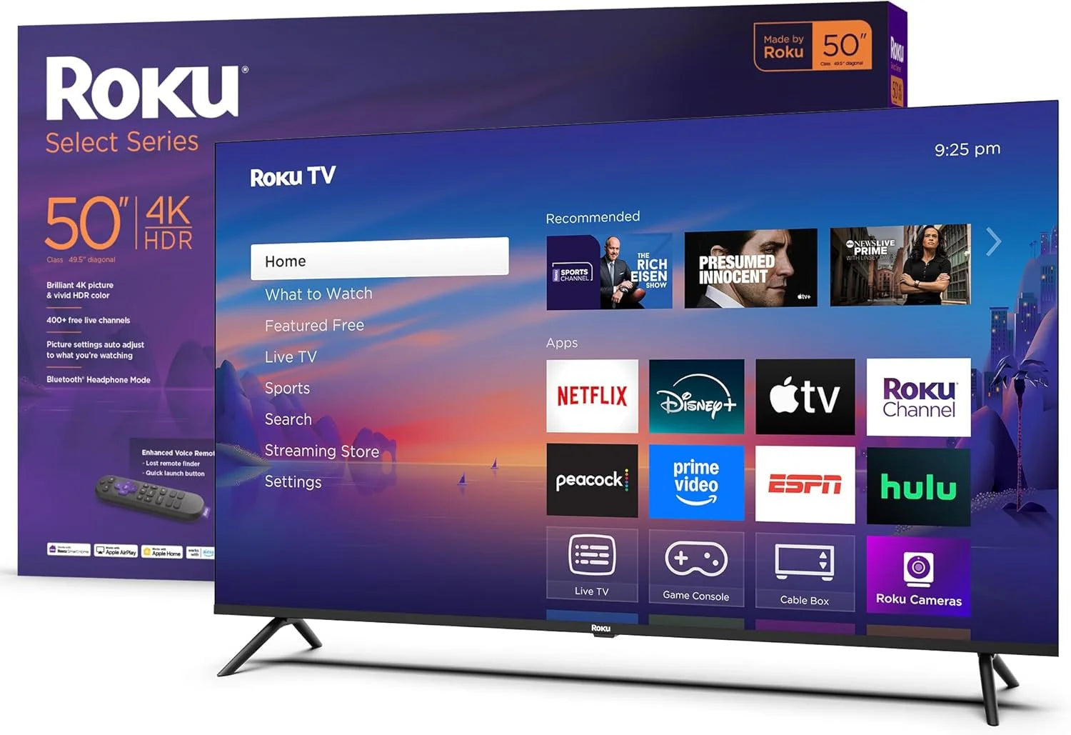2026 Roku 50" Select Series 4K HDR Smart TV with voice remote