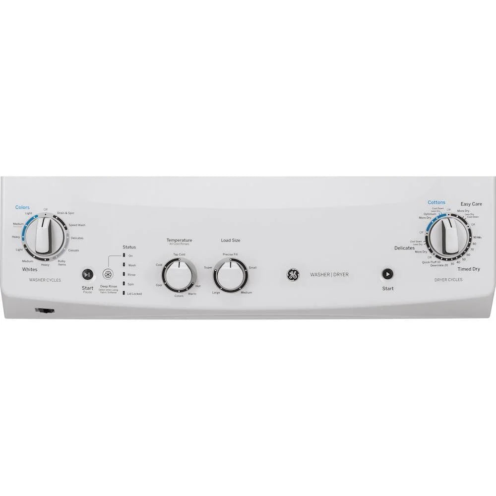 2026 Laundry Center 2025 with 3.8 cubic foot (approx. 108 liters) top-loading washing machine and 5.9 cubic foot (approx. 167 liters) electric dryer – White