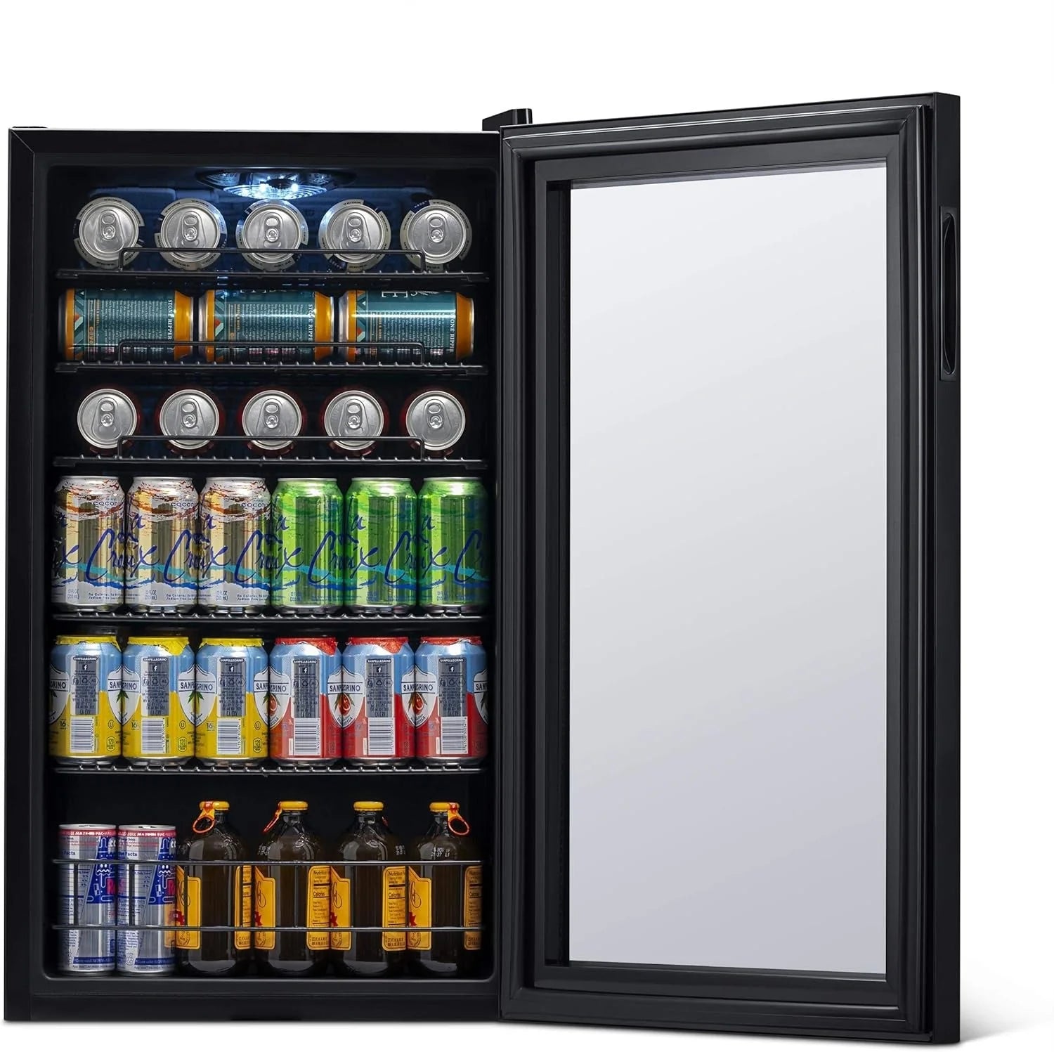 2026 Beverage Refrigerator Cooler | 126 Cans Free Standing with Right Hinge Glass Door | Mini Fridge Beverage Organizer Perfect For Beer, Wine, Soda, And Cooler Drinks