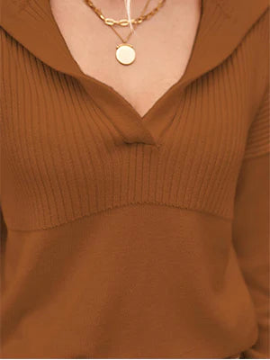 2026 Pullover Lapel Knit Soft Sweater