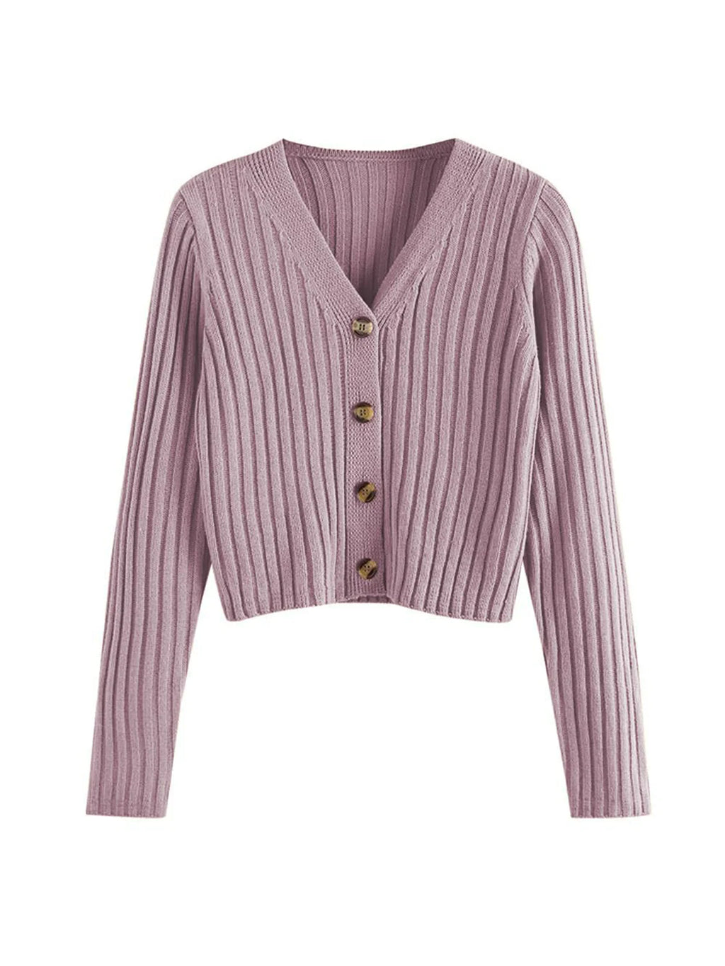 2026 Ribbed Button Cardigan