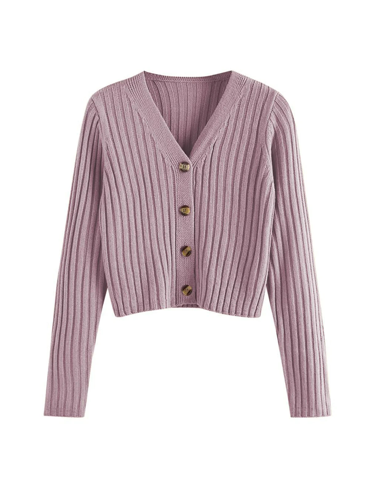 2026 Ribbed Button Cardigan