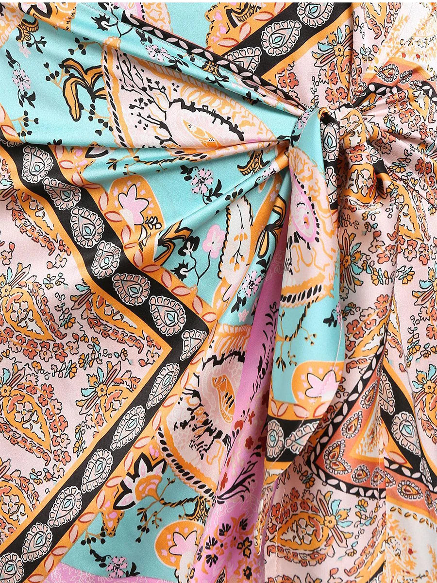2026 Bohemian High Waisted Bustle Skirt