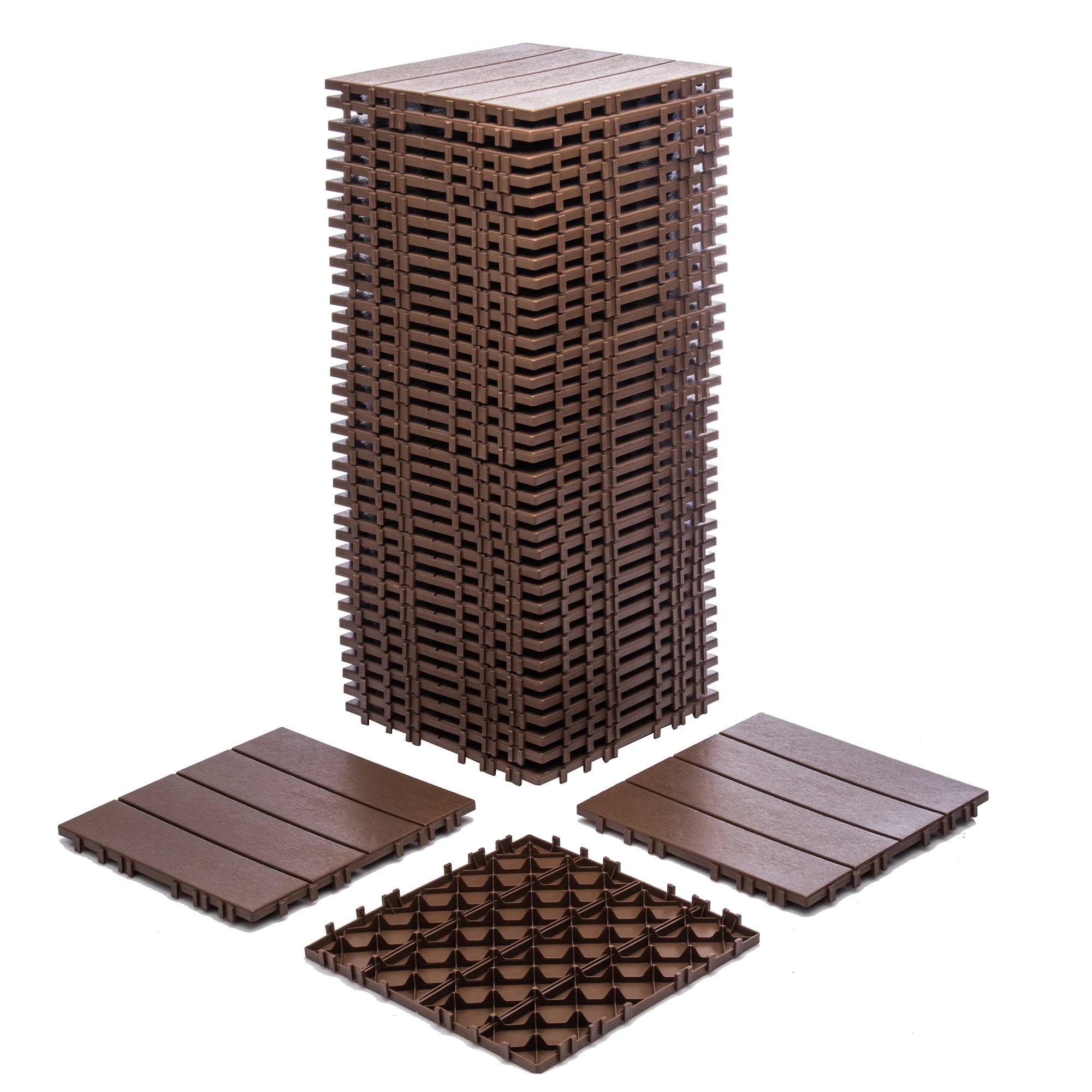 2026 76-Pack Plastic Interlocking Deck Tiles - 68.80 Sq.Ft Outdoor Plastic Flooring Super Durable & Waterproof All-Weather Indoor/Outdoor