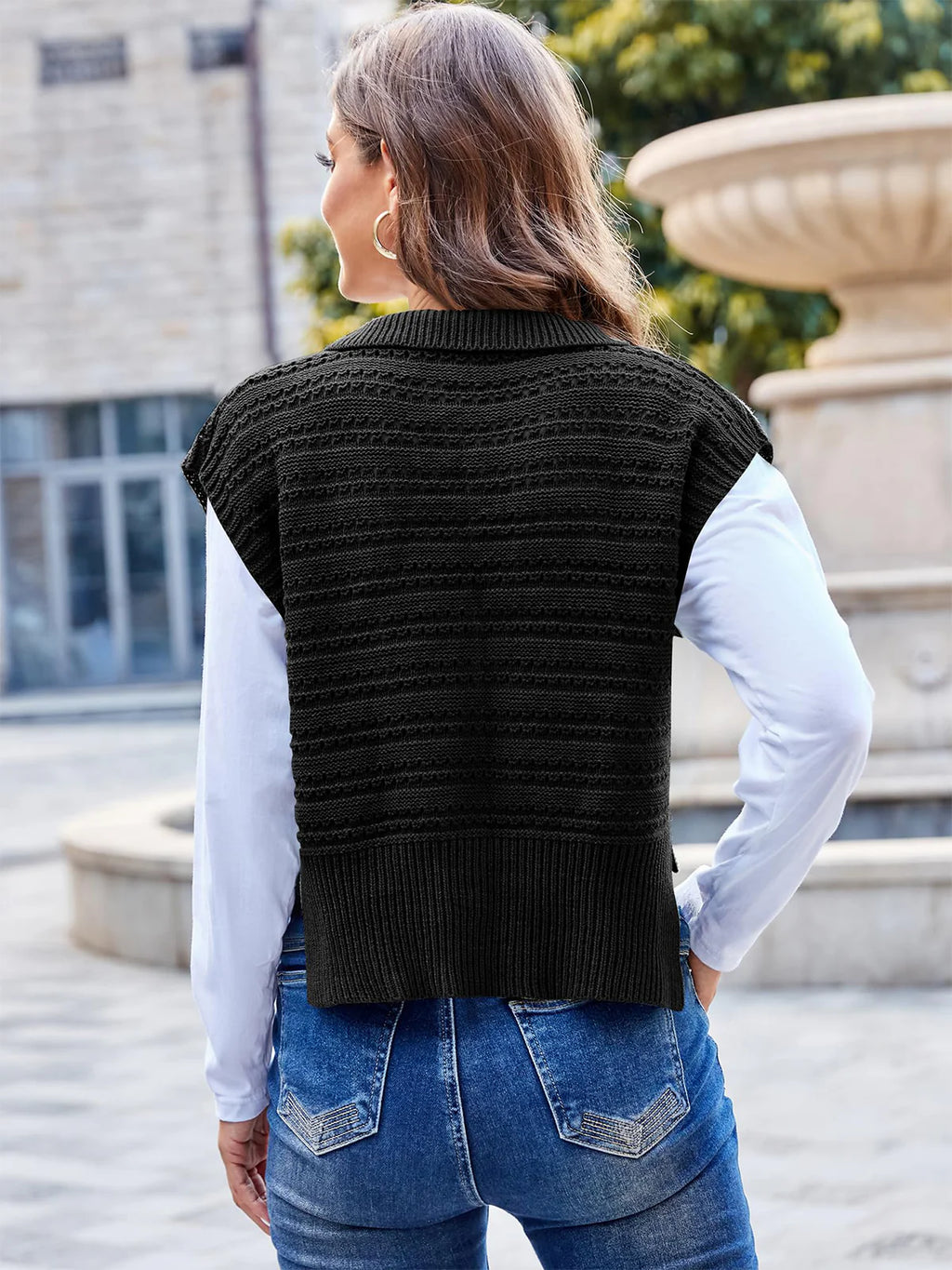 2026 Polo Sleeveless V-Neck Knit Sweater