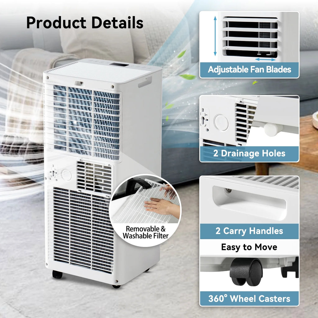 2026 Bapipro 10,000 BTU Smart Portable AC - WiFi/Remote, 4-in-1 for 300 Sq.Ft, 24H Timer, Window Kit, ??55dB, ETL Certified