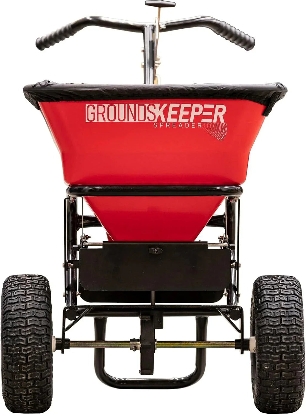 2026 Multi-purpose push-along spreader, 100 lb capacity, versatile tool for lawn seed, salt, de-icer, fertilizer and seeds