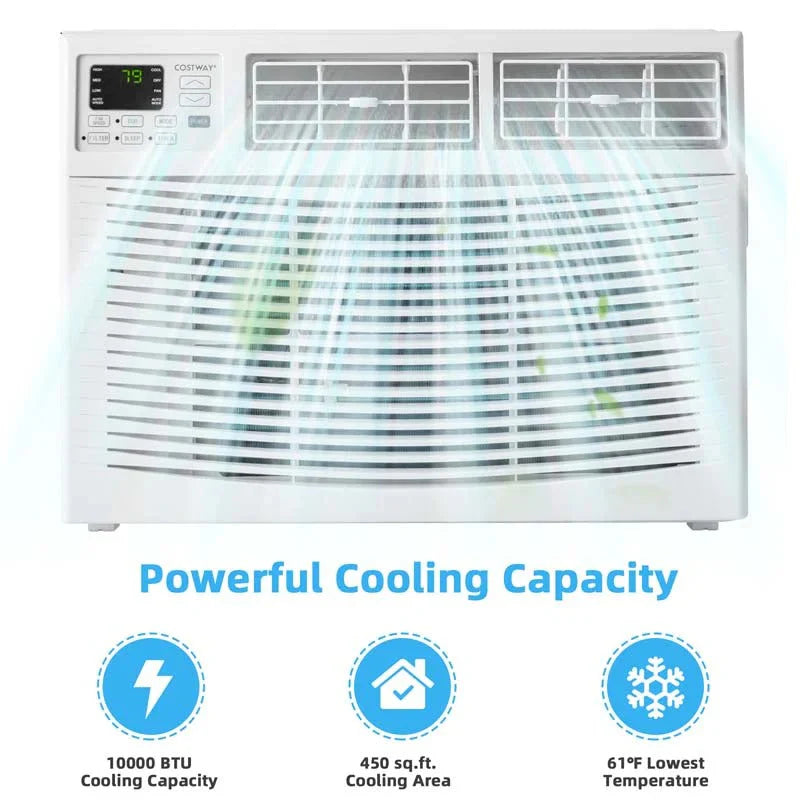 2026 Quiet window air conditioner with 10,000 BTU, remote control, Eco mode, Energy Star certified, 3-in-1 unit with dehumidifier