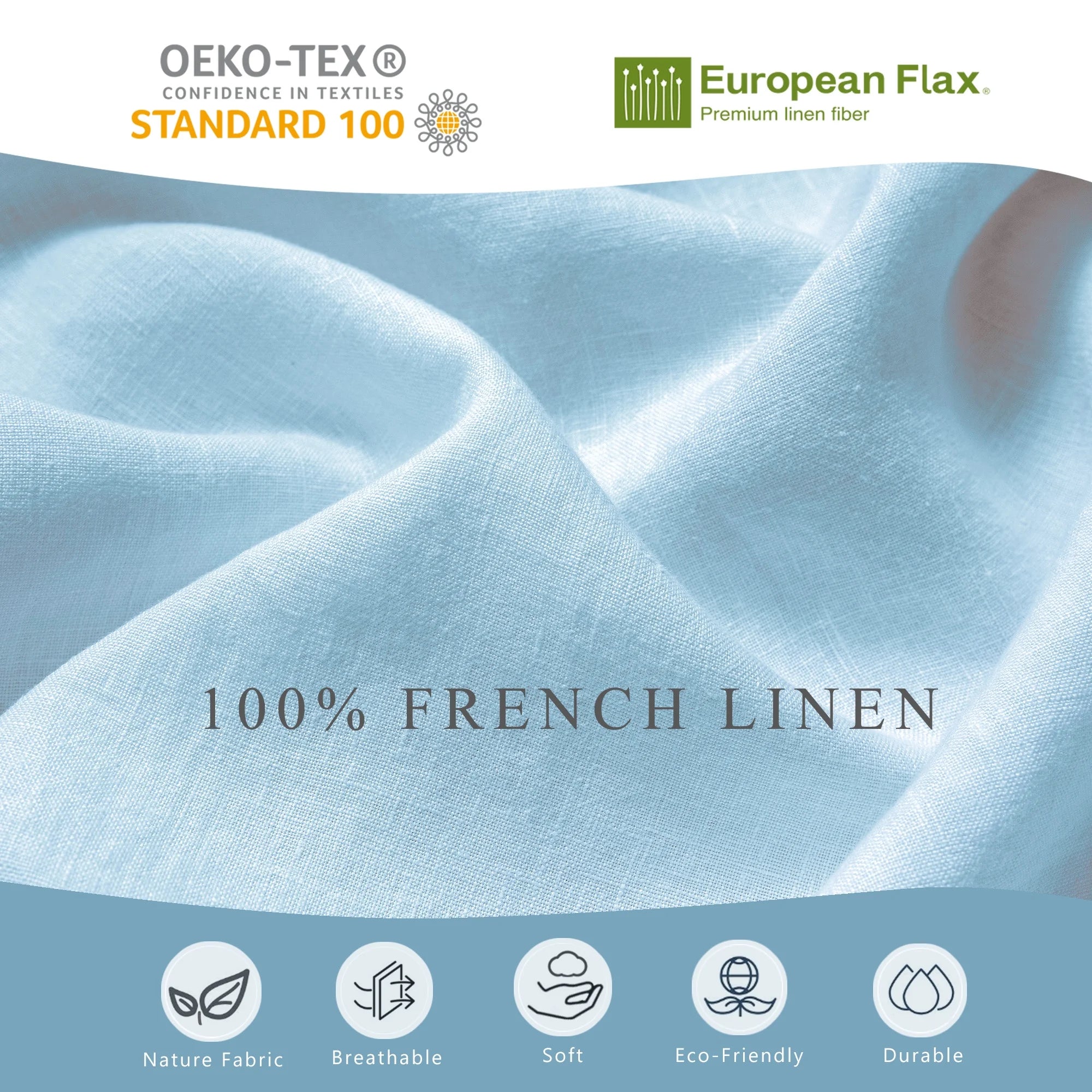 2026 100% Pure Linen Duvet Cover with Button Closure and Corner Ties Soft & Breathable - Natural Full/Queen