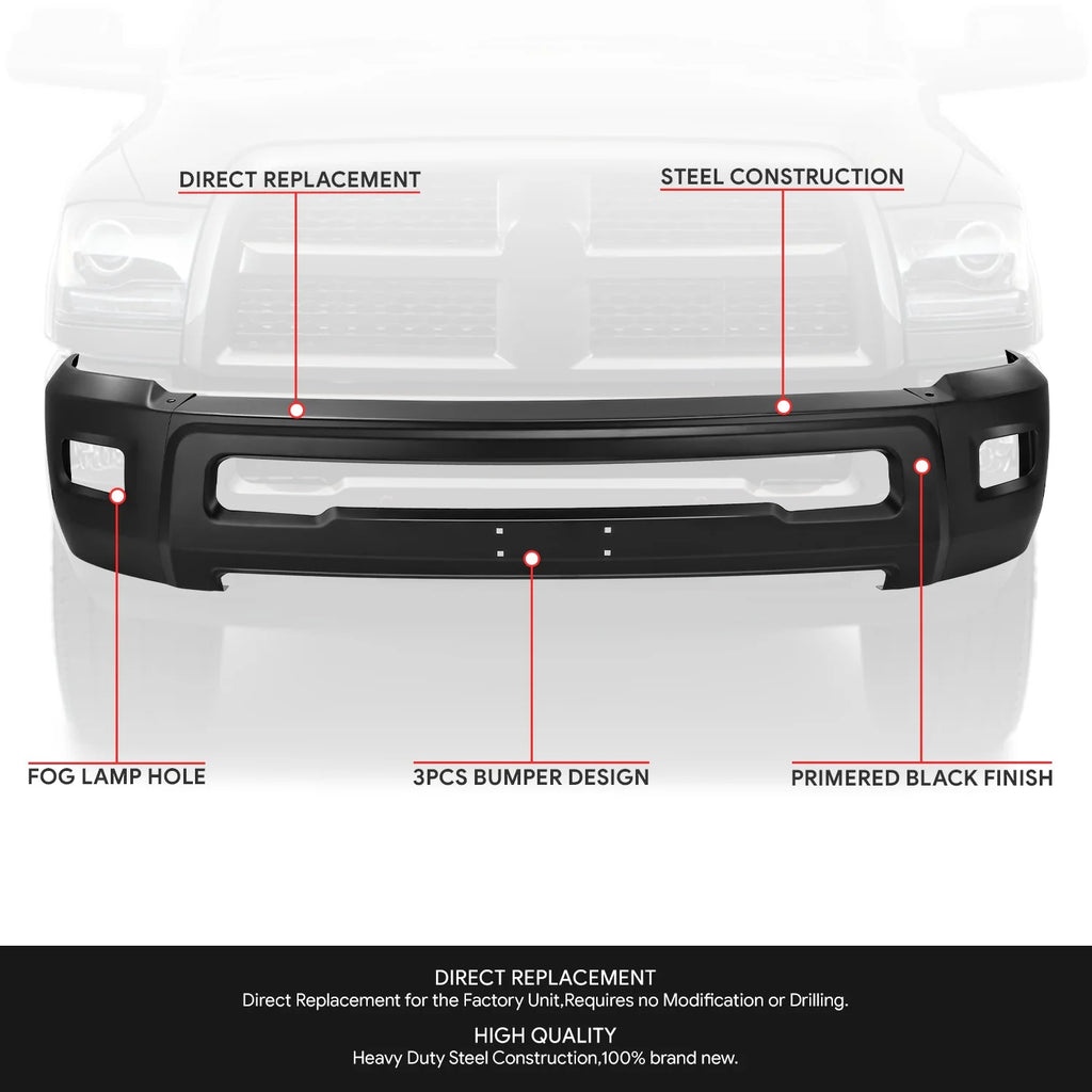 Modular Style Front Bumper w/ Fog Light Cutouts15-19 Chevy Silverado 2500 3500