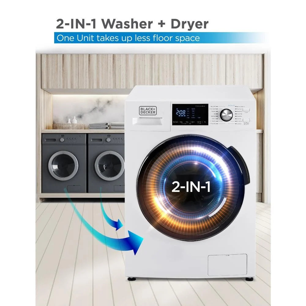 2026 BLACK+DECKER 2.7 cu. ft. All-in-One Washer and Dryer Combo in White BCW27MW💝 Last Day For Clearance