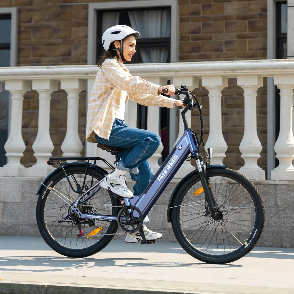 2026 5TH WHEEL Electric Bike for Adult with 350W Motor, W18B 26" EBike with 36V 10.4Ah Removable Battery Ebike, Electric Bicycle with 7 Speed, UL2849