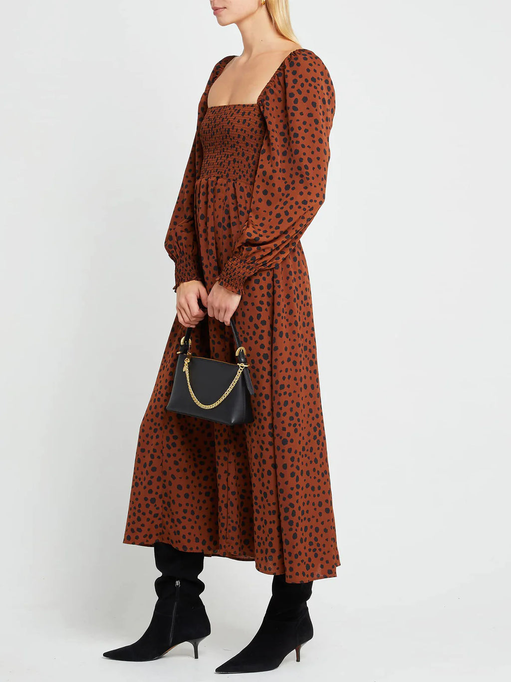 2026 Puffy High-Waisted Floral Dress