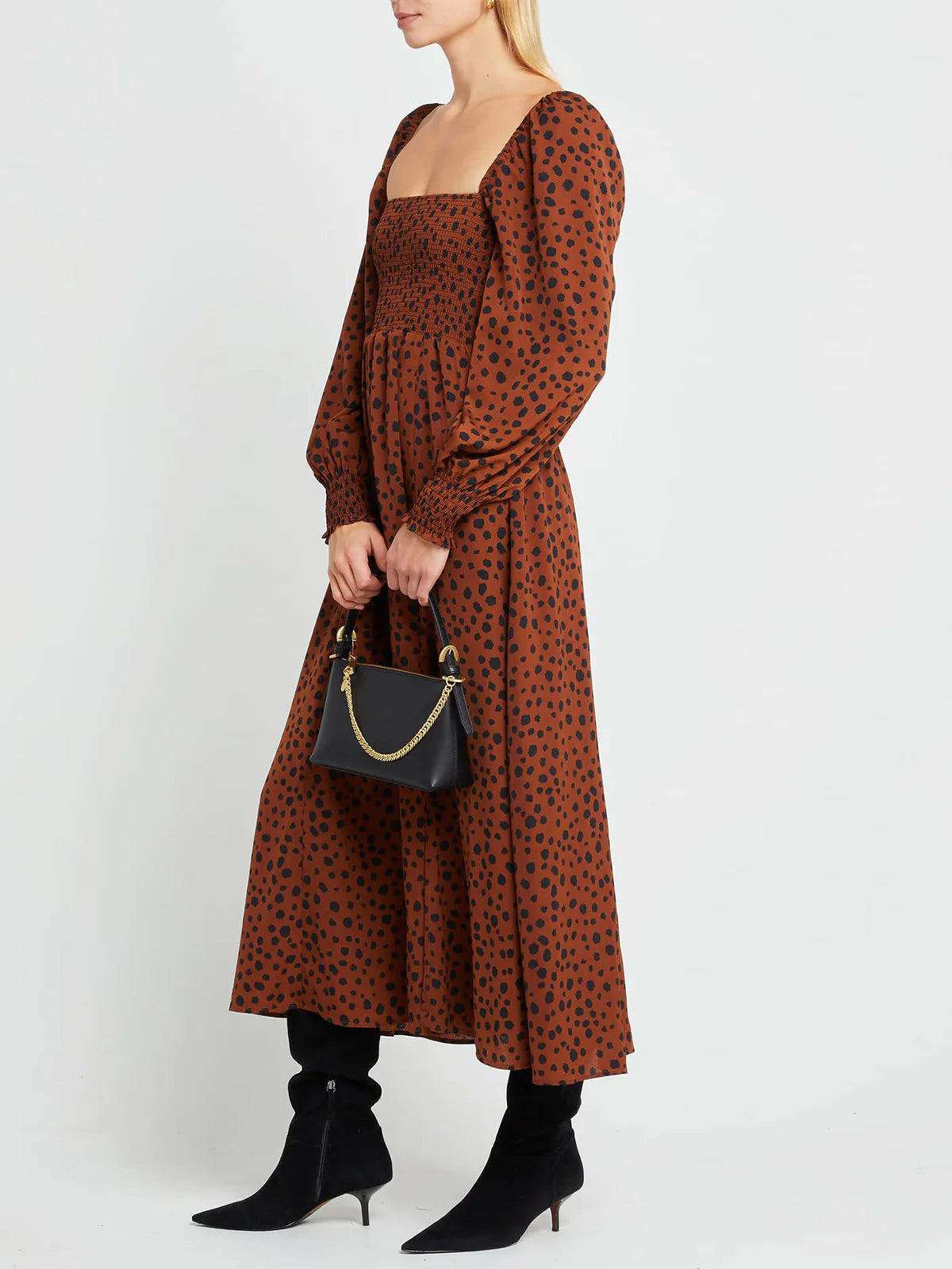 2026 Puffy High-Waisted Floral Dress