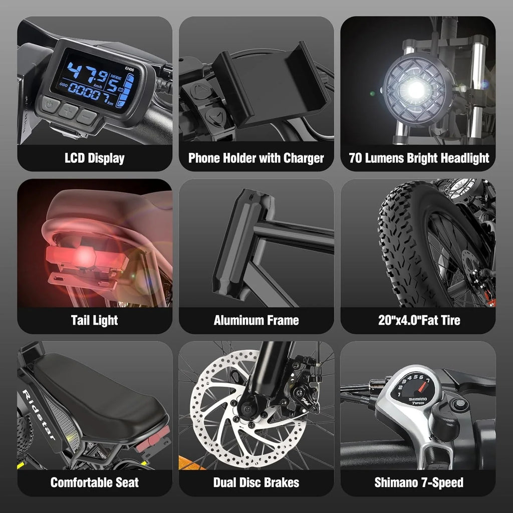 2026 Electric bike Q20, 2000W, 52V, 30-180 miles, all-terrain fat bike for adults