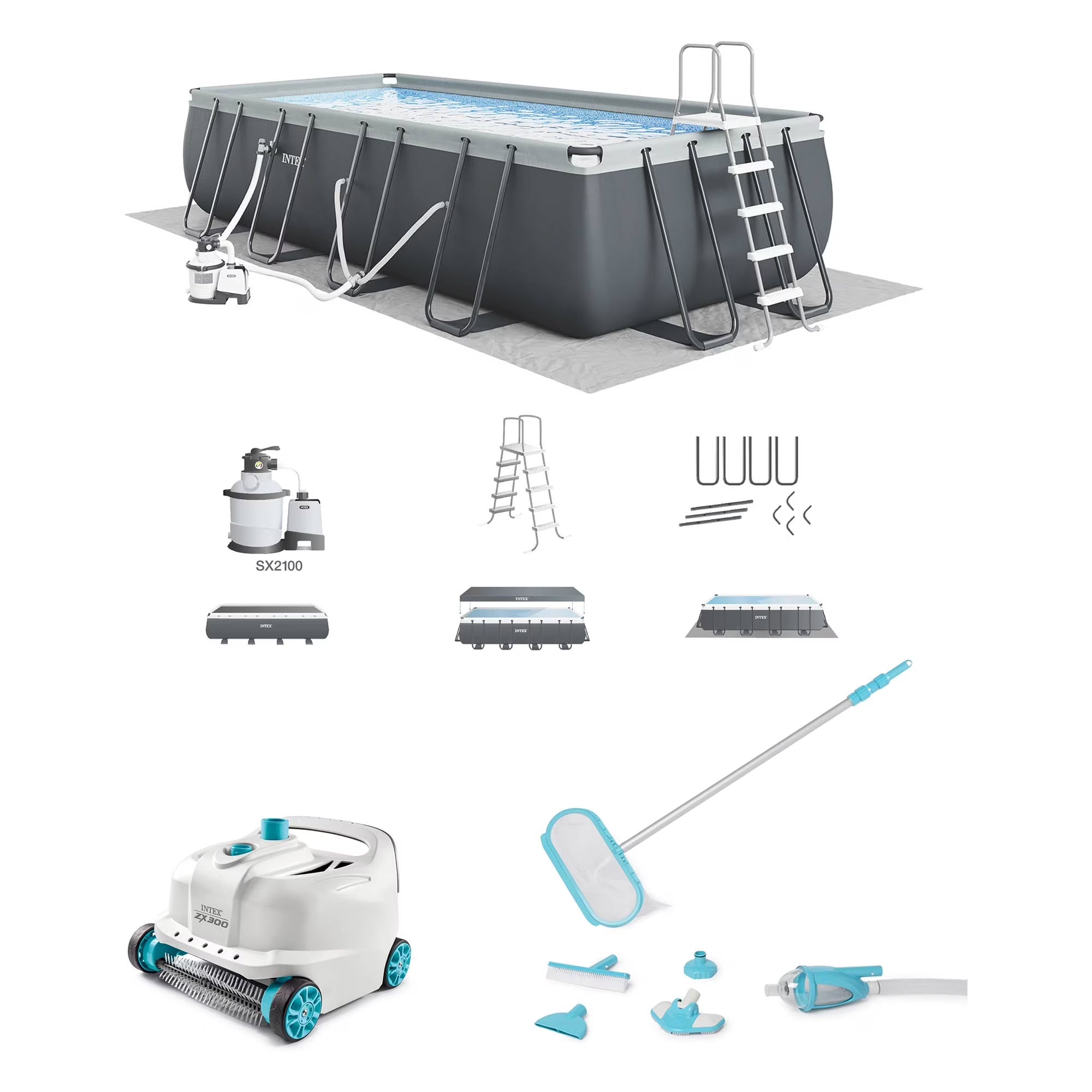 2026 INTEX 24ft x 12ft x 52in Ultra XTR Above Ground Pool, Floats (2 Pack), & Inflatable Cooler