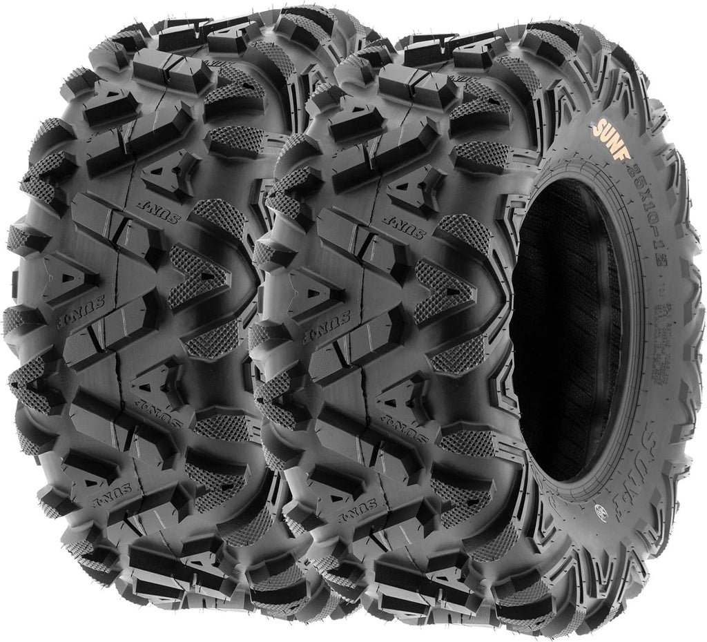 2026 Set of 4 ATV/UTV off-road tires, 25x8-12 front and 25x10-12 rear, 6 PR, tubeless A033
