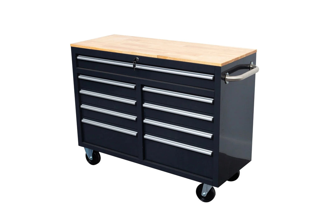 46" Rolling Tool Workbench – Heavy-Duty Mobile Storage Cabinet with 9 Drawers