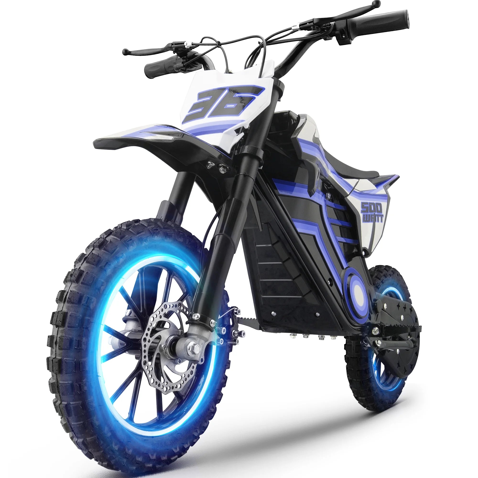 2026 QEASET electric dirt bike, 500W kids dirt bike for Boys Girls Age 8-14, Blue