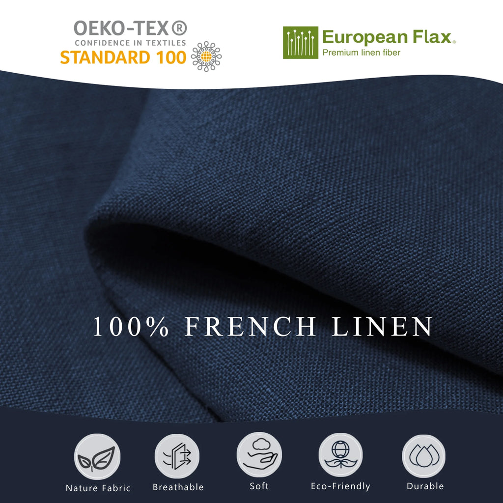 2026 100% Pure Linen Duvet Cover with Button Closure and Corner Ties Soft & Breathable - Natural Full/Queen