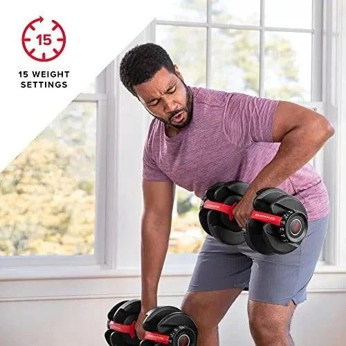 2026 Bowflex SelectTech 552 Adjustable Dumbbells (pair), 2.3–23.8 kg, space-saving home fitness equipment