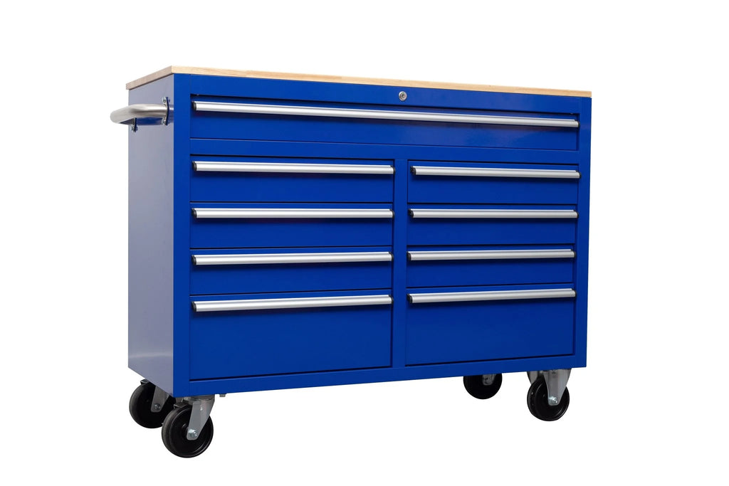 46" Rolling Tool Workbench – Heavy-Duty Mobile Storage Cabinet with 9 Drawers