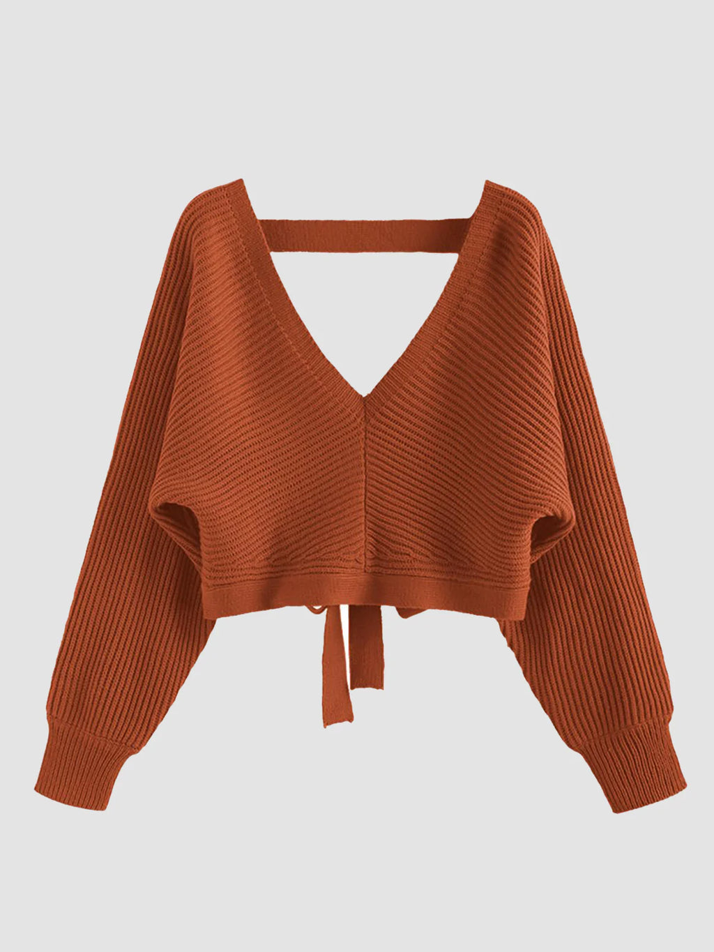 2026 Ribbed Knit Sexy Drop Shoulder Sweater