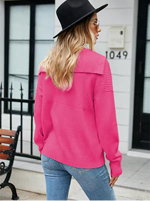 2026 Pullover Lapel Knit Soft Sweater
