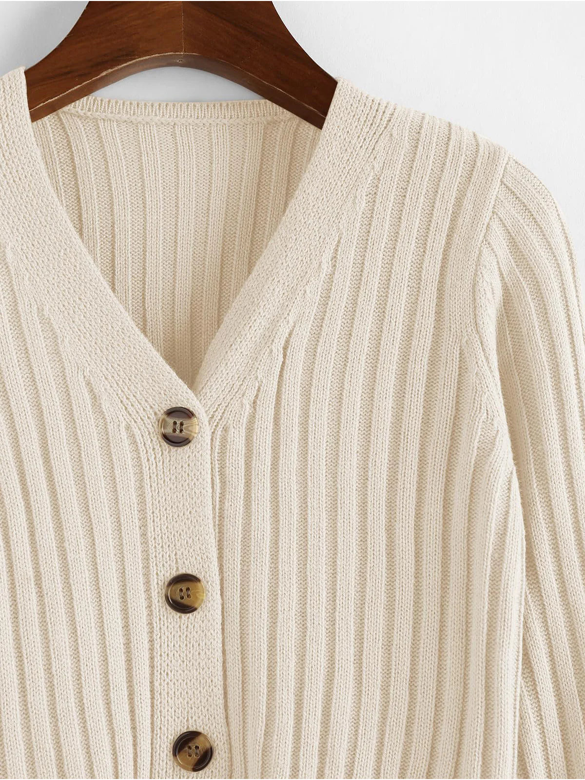 2026 Ribbed Button Cardigan