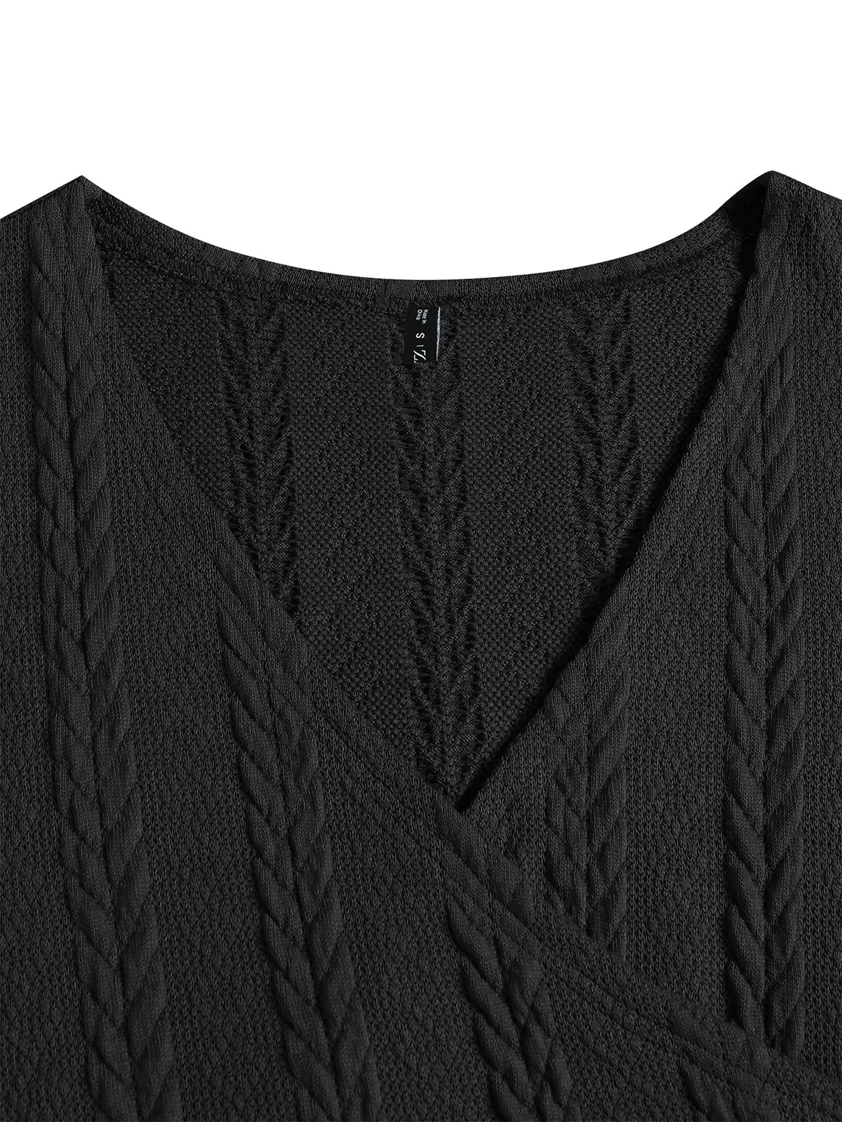 2026 Ribbed Knit Drawstring V-Neck Top