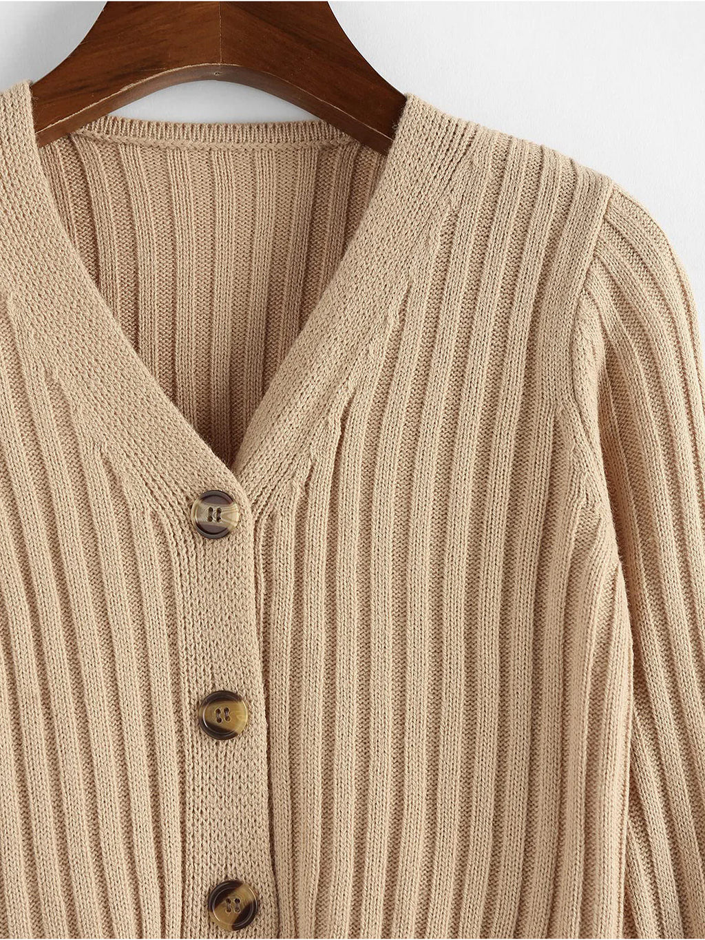 2026 Ribbed Button Cardigan
