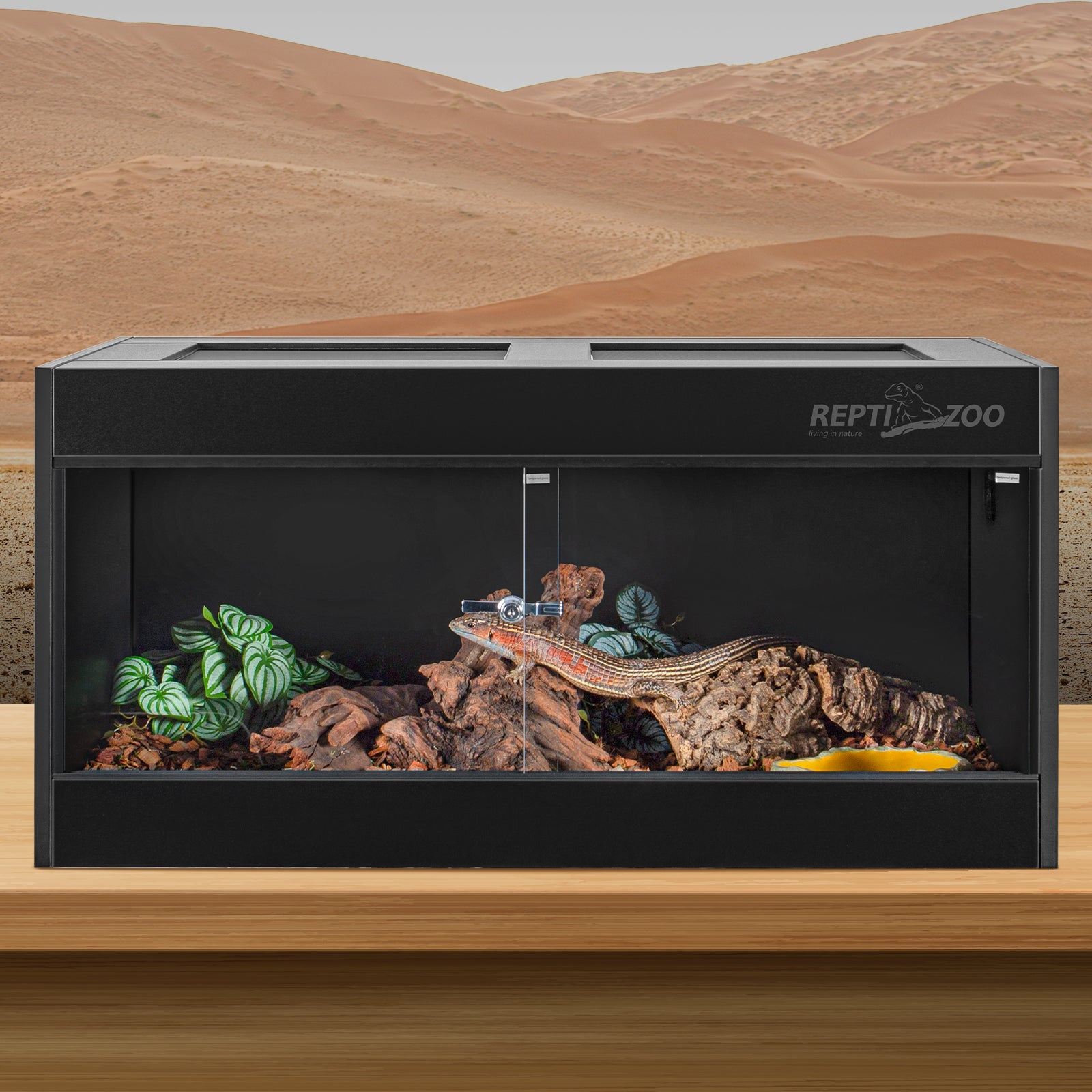 2026 REPTIZOO 40 Gallon PVC Reptile Enclosure, 36x18x18 Reptile Terrariums Tanks with Glass Sliding Door