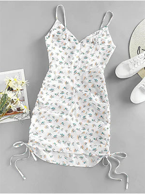 2026 Ruffled Pleated Floral Dress