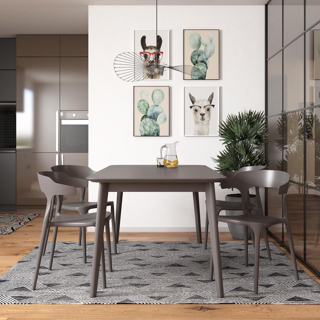 2026 Novogratz Poolside Collection, Felix Stacking Dining Chairs, Indoor/Outdoor, 4-Pack, Charcoal