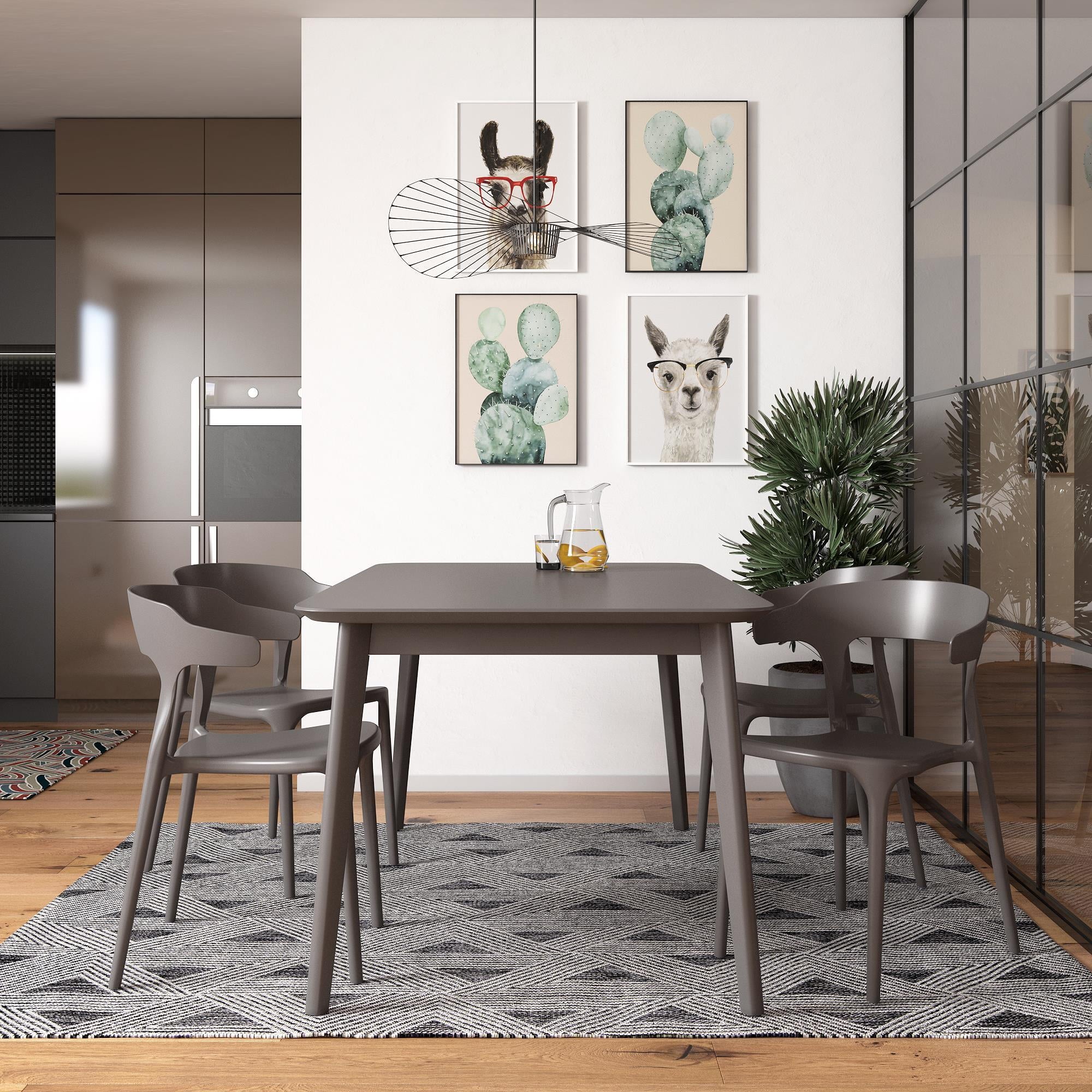 2026 Novogratz Poolside Collection, Felix Stacking Dining Chairs, Indoor/Outdoor, 4-Pack, Charcoal