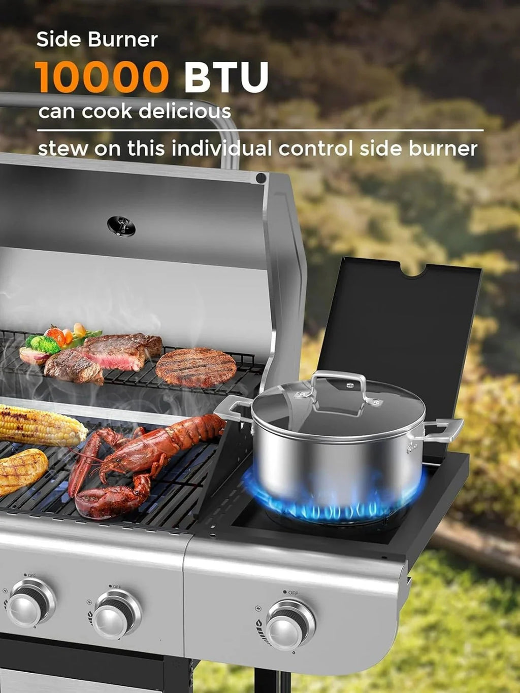 2026 4-Burner BBQ Propane Gas Grill, 44000 BTU