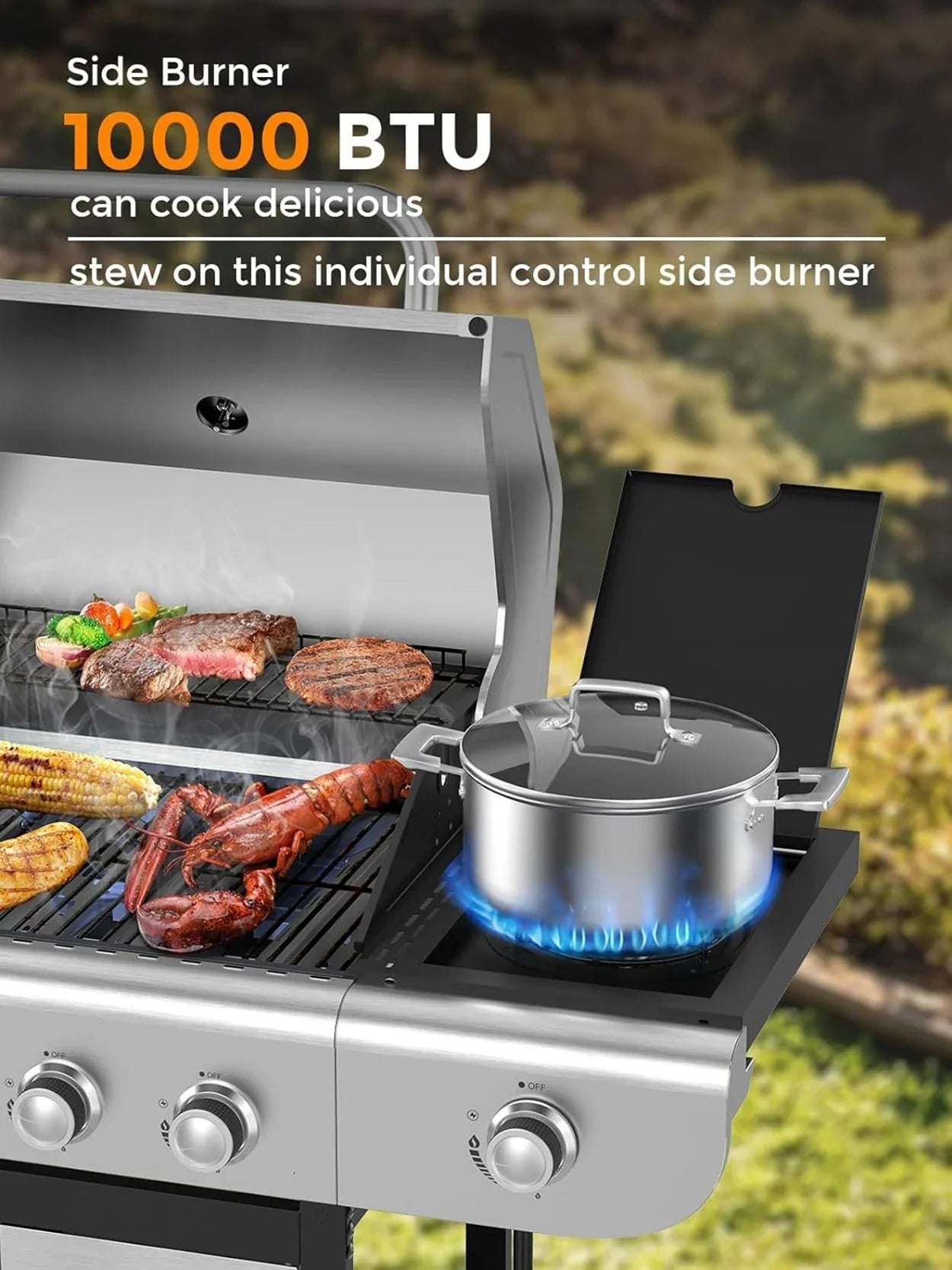 2026 4-Burner BBQ Propane Gas Grill, 44000 BTU