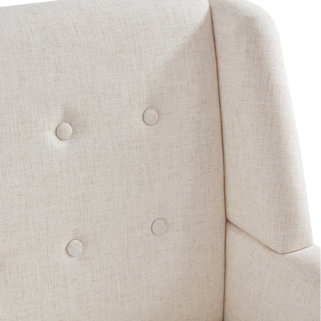 2026 HUIMO  Accent Chair, Button-Tufted Upholstered  Living Room Chairs,  Mid Century Modern Comfy Reading Chairs for Bedroom, Living Room, Beige