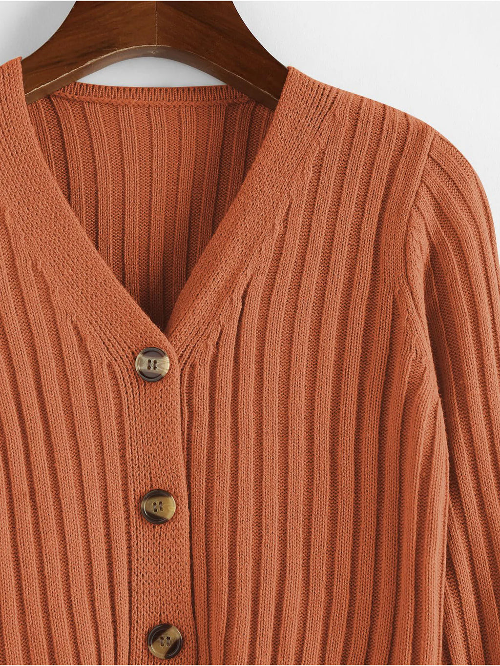 2026 Ribbed Button Cardigan