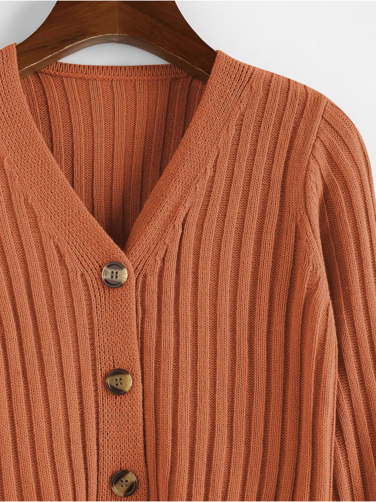 2026 Ribbed Button Cardigan