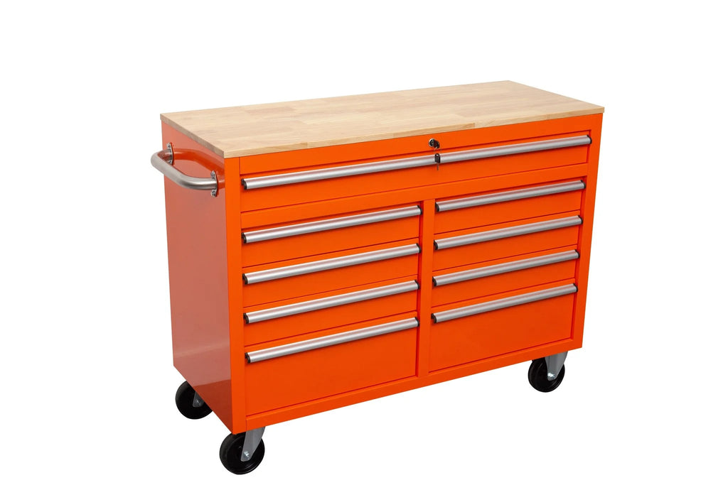 46" Rolling Tool Workbench – Heavy-Duty Mobile Storage Cabinet with 9 Drawers