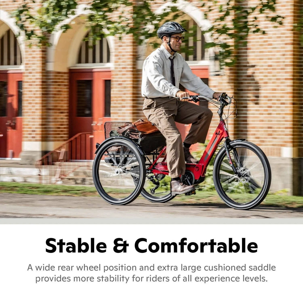 Schwinn Meridian Deluxe Adult Tricycle Bike, Three Wheel Cruiser, 26-inch Wheels, Low Step-Through Aluminum Frame, Adjustable Handlebars, Large